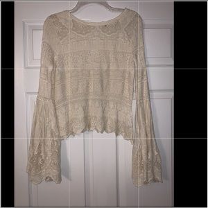 Free people knit bell sleeve top